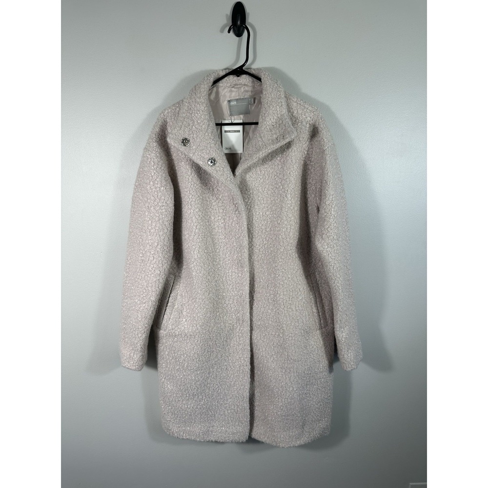 ASOS Coat Womens‎ 6 Tall Beige Overcoat Boucle Textured